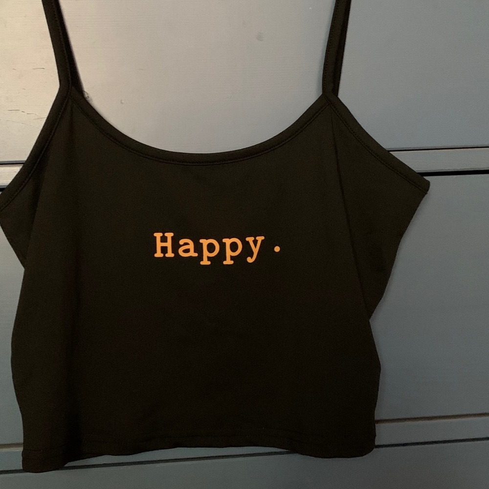 Black cropped tank top